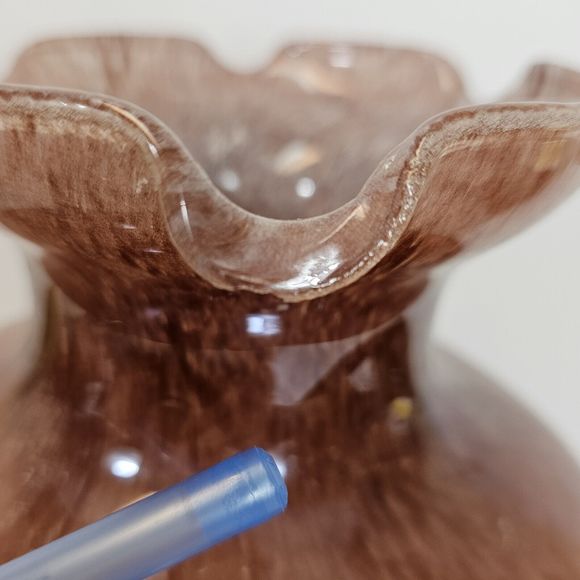 Murano Glass Flower Vase Deep Pink Swirl Gloss Italy Traditional Cristalvi 8x14" - Picture 10 of 16